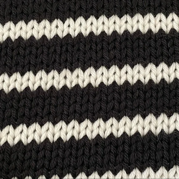 Sundry Wool Blend Relaxed Knit Pullover Sweater Black White Stripe Small - Picture 11 of 13